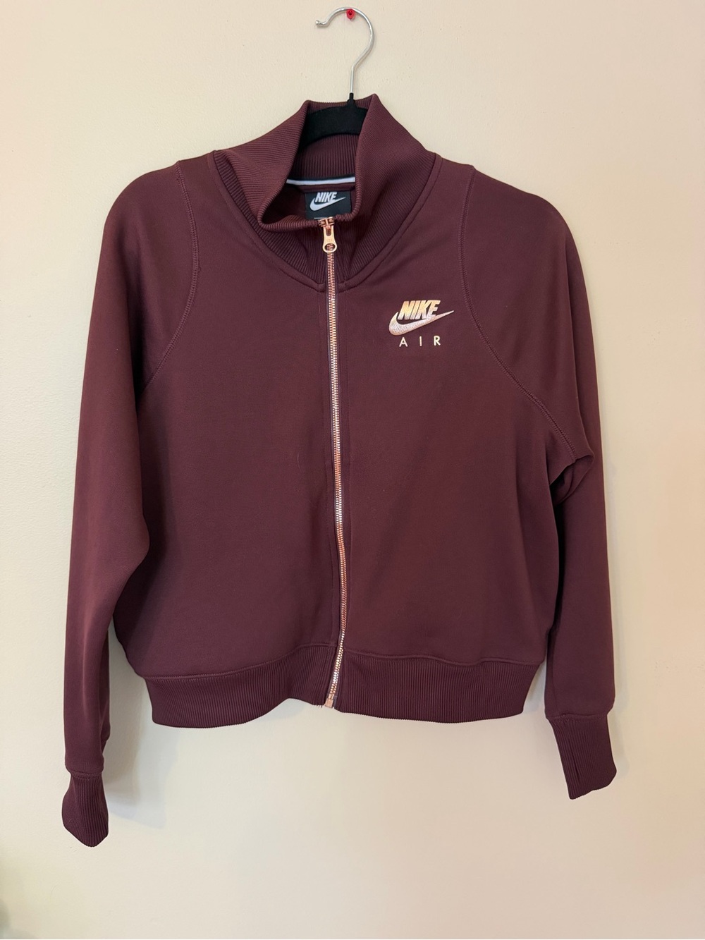 Nike Women's Maroon Full-Zip Air Bomber Jacket
